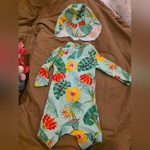 UpandFast Kids' Floral Swimsuit Set